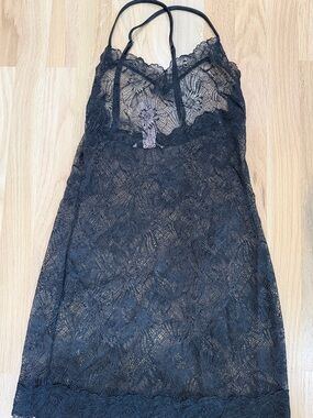 Victoria's Secret Black Lace Chemise Nightdress